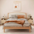 Comodino in Rattan, Comodino in Legno, Tavolino, Tavolino d'Appoggio, Tavolino da Comodino con Ripiano Aperto, Estetica Moderna e Naturale