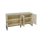 Madia intagliata a 4 ante, mobile credenza con contenitore, mobile bar moderno con ripiano regolabile per soggiorno, sala da pranzo, cucina