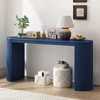 Consolle moderna con gambe curve, Consolle da ingresso a righe verticali con piano spesso, Consolle stretta per soggiorno, ingresso