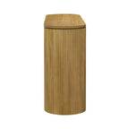 Consolle moderna con gambe curve, Consolle da ingresso a righe verticali con piano spesso, Consolle stretta per soggiorno, ingresso