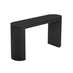 Consolle moderna con gambe curve, Consolle da ingresso a righe verticali con piano spesso, Consolle stretta per soggiorno, ingresso