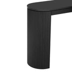 Consolle moderna con gambe curve, Consolle da ingresso a righe verticali con piano spesso, Consolle stretta per soggiorno, ingresso