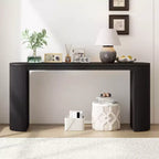 Consolle moderna con gambe curve, Consolle da ingresso a righe verticali con piano spesso, Consolle stretta per soggiorno, ingresso
