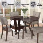 Set da pranzo in legno Matt Modern a 5 pezzi con 4 sedie imbottite
