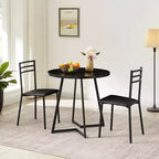 Set di 2/4 sedie da pranzo imbottite con schienale alto a doghe in metallo, seduta imbottita moderna, colore nero