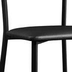 Set di 2/4 sedie da pranzo imbottite con schienale alto a doghe in metallo, seduta imbottita moderna, colore nero