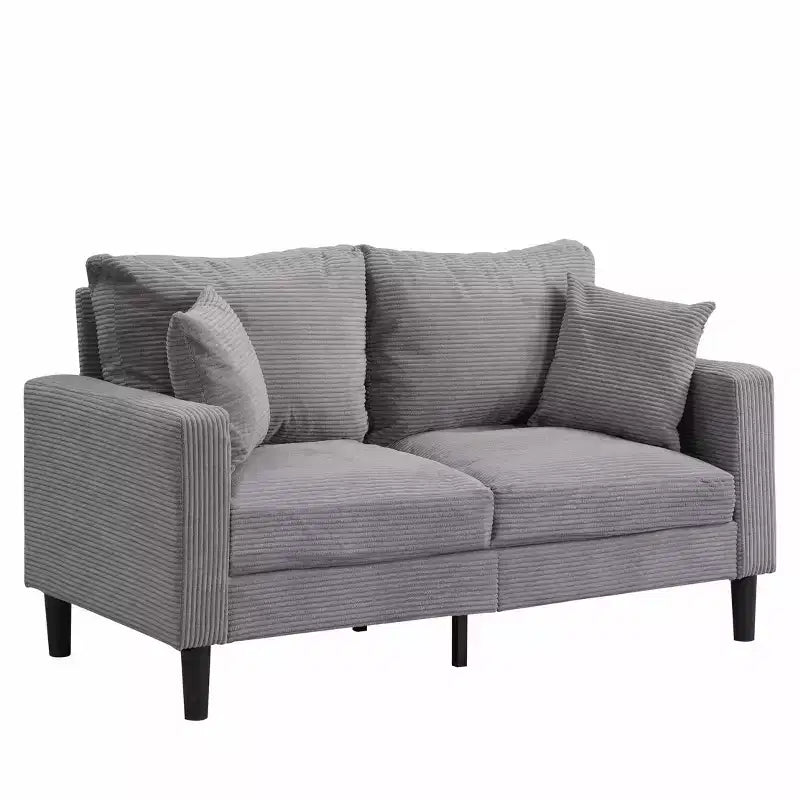 Divanetto Moderno Imbottito con Struttura in Legno, Comodo per Soggiorno Camera da Letto in Spazi Piccoli Grigio Chiaro