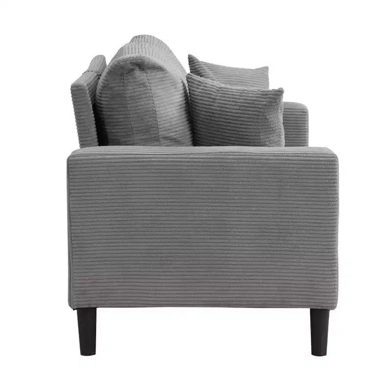 Divanetto Moderno Imbottito con Struttura in Legno, Comodo per Soggiorno Camera da Letto in Spazi Piccoli Grigio Chiaro
