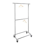 Pipe Decor 82 in. Rolling Double Rod Clothing Rack