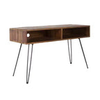 HomeRoots 48 Black And Brown Metal And Reclaimed Wood Open Shelving TV Stand