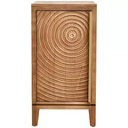 Tavolino d'appoggio Geometric Ripple con vano contenitore, stile retrò moderno, 42 x 35,5 x 79 cm, mobili per soggiorno, finitura naturale