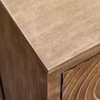 Tavolino d'appoggio Geometric Ripple con vano contenitore, stile retrò moderno, 42 x 35,5 x 79 cm, mobili per soggiorno, finitura naturale