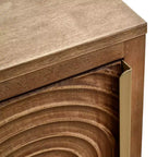 Tavolino d'appoggio Geometric Ripple con vano contenitore, stile retrò moderno, 42 x 35,5 x 79 cm, mobili per soggiorno, finitura naturale
