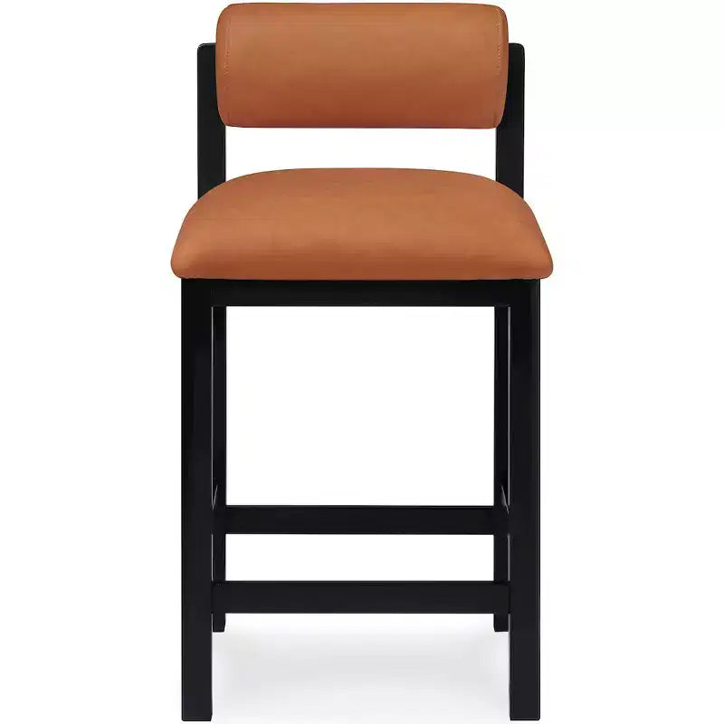 Sgabello da bancone rivestito in pelle vegana