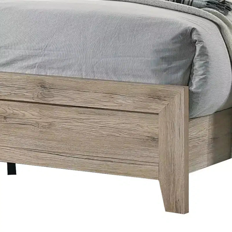 Letto matrimoniale king size con venature e nodi, marrone naturale