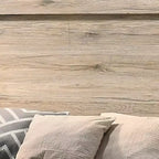 Letto matrimoniale king size con venature e nodi, marrone naturale