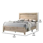 Letto matrimoniale king size con venature e nodi, marrone naturale