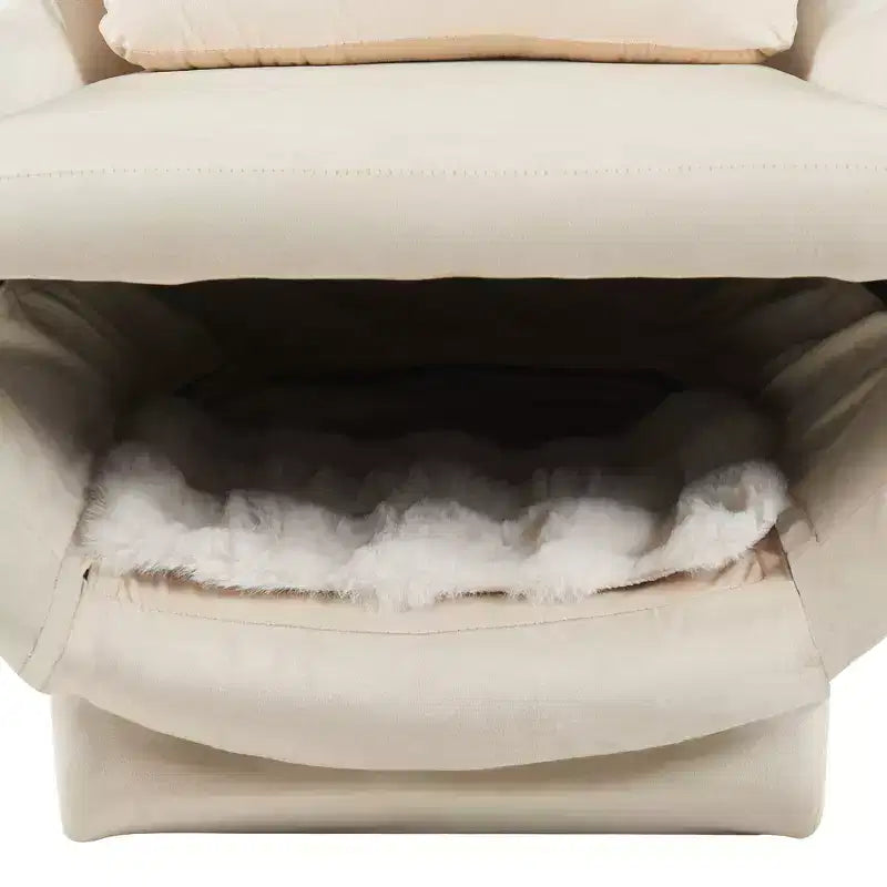 Poltrona d'accento con spazio per animali domestici, poltrona lounge in velluto 2 in 1, poltrona singola imbottita per soggiorno ufficio