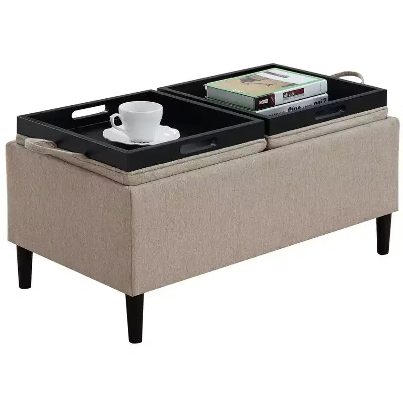 Pouf contenitore Comfort Magnolia con vassoi