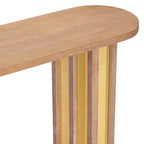 Consolle Stretta in Rattan con Piano Ovale e Contenitore per Soggiorno e Ingresso