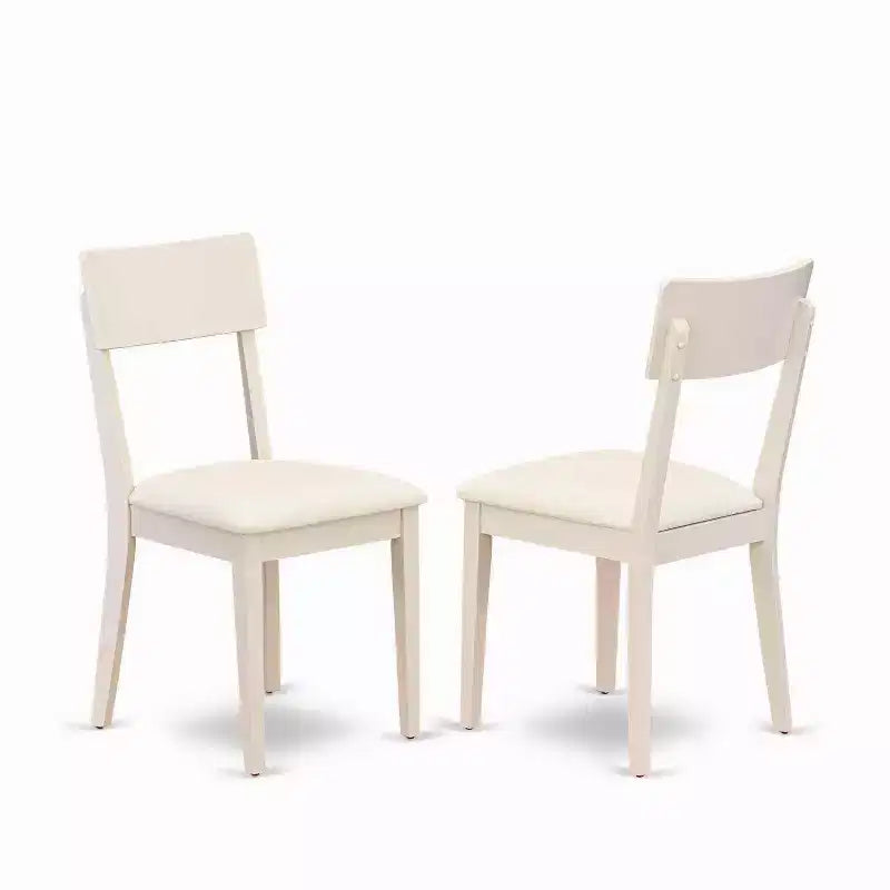 Set da pranzo da 5 pezzi in legno massello con finitura lino bianco e piano a ribalta - 4 posti a sedere