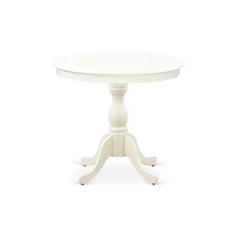 Set da pranzo 3 pezzi con piano in legno massello finitura lino bianco - 4 posti