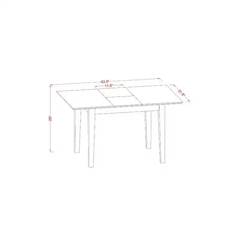 Set tavolo da pranzo con piano rettangolare in legno massello con prolunga a farfalla, finitura bianca lino, 3 pezzi