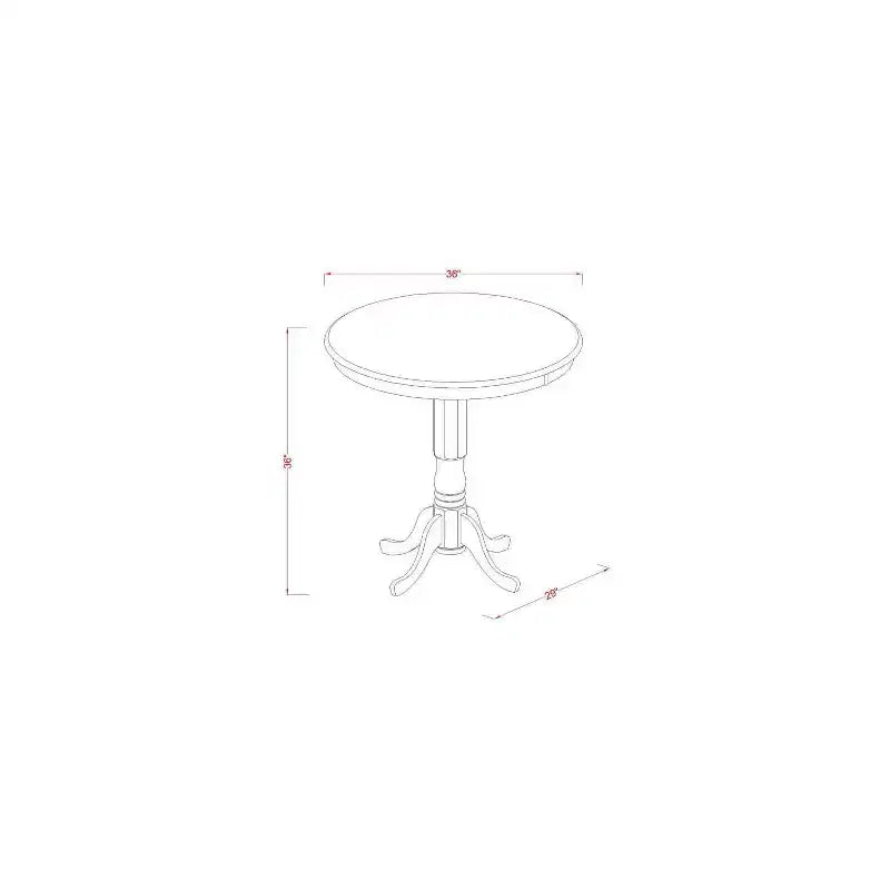 Set da pranzo altezza bancone - Set tavolo e sedie da 3 pezzi - Tavolo rotondo con piedistallo - Mobili per sala da pranzo e cucina