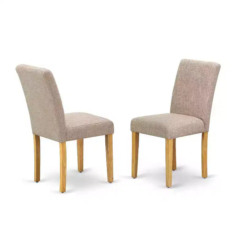 Set da pranzo rotondo a 3 pezzi con piano in legno massello finitura rovere naturale - 4 posti
