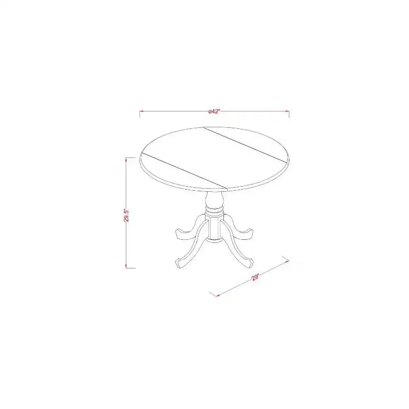 Set da pranzo rotondo a 3 pezzi con piano in legno massello finitura rovere naturale - 4 posti