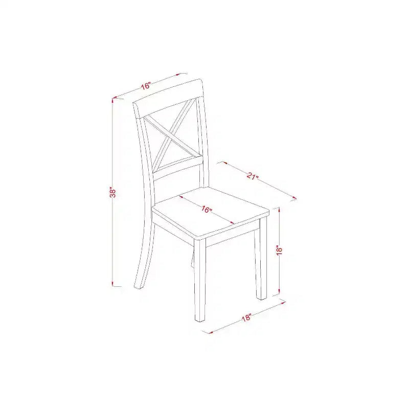 Set da pranzo 5 pezzi - Piano in legno massiccio finitura lino bianco - 4 posti