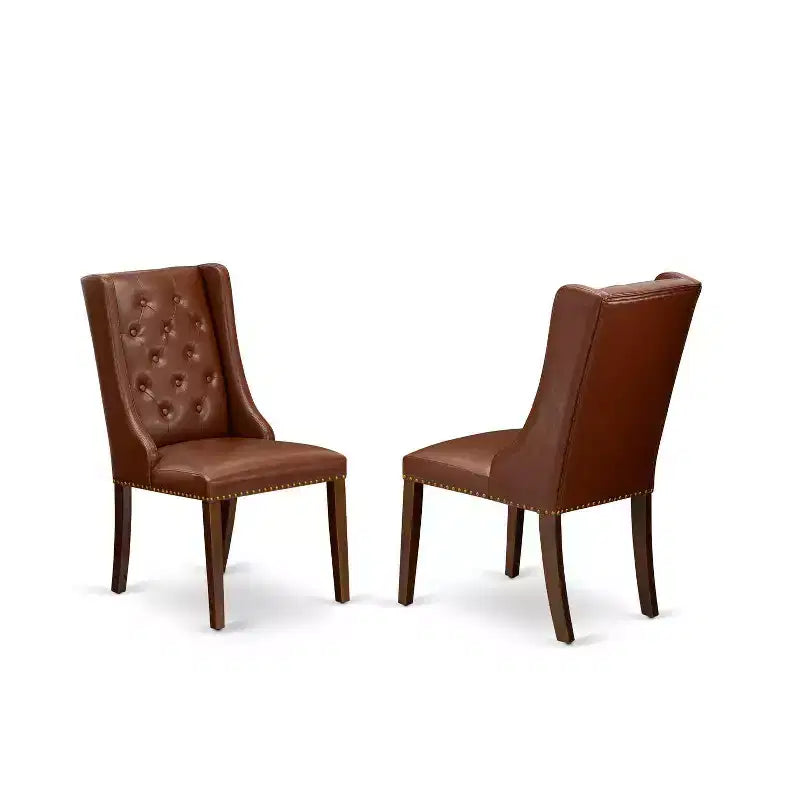Set tavolo da pranzo 3 pz in legno massello con finitura mogano e prolunga a farfalla