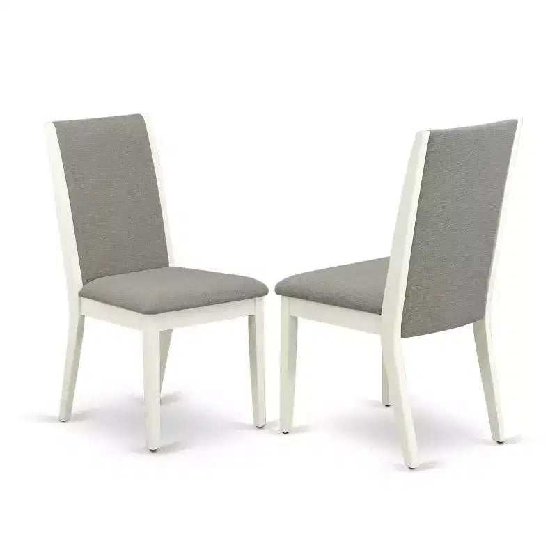 Set tavolo da pranzo 3 pezzi rotondo con piano in legno massello finitura lino bianco