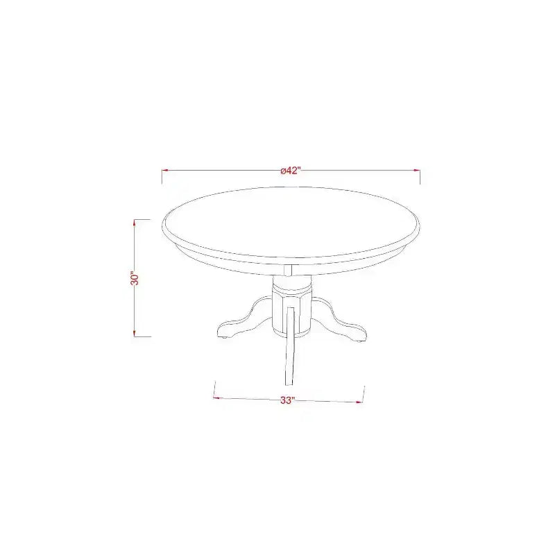 Set da pranzo da 3 pezzi in lino bianco massiccio - Tavolo rotondo - 4 posti a sedere