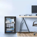 Armadio rack da muro 15U, capacità di carico massima 150 libbre, rack di rete a telaio aperto con rotazione a 180 gradi, acciaio al carbonio, nero