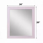 Specchio da comò Accent, Elegante cornice quadrata in legno, 34x39 rosa lucido