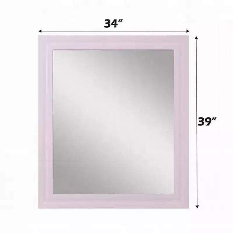 Specchio da comò Accent, Elegante cornice quadrata in legno, 34x39 rosa lucido