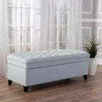 TUYOHW 50 Storage Bench,Tufted End of Bed Ottoman Bench with Lift Top,Ottoman for Living Room,Entryway