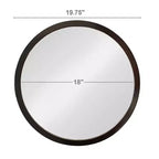 Specchio da parete rotondo da 20x20 pollici con cornice in legno, stile moderno per bagno e camera da letto