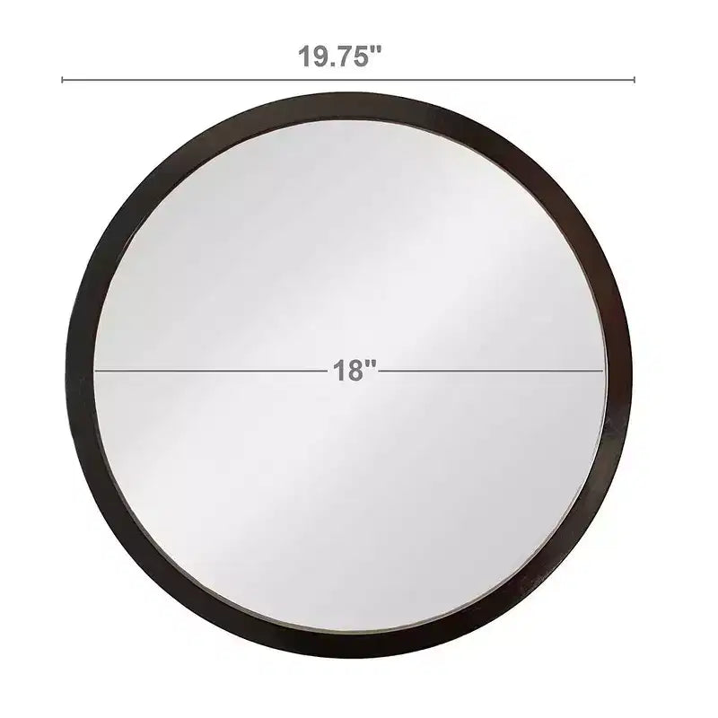 Specchio da parete rotondo da 20x20 pollici con cornice in legno, stile moderno per bagno e camera da letto
