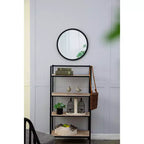 Specchio da parete rotondo da 20x20 pollici con cornice in legno, stile moderno per bagno e camera da letto