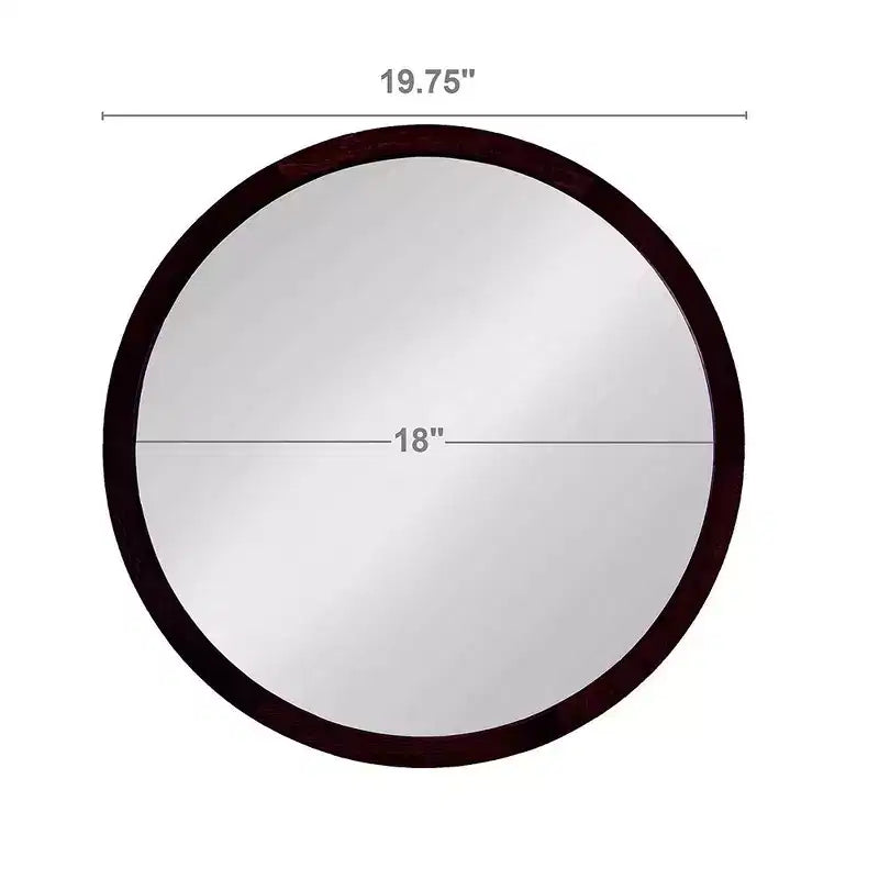 Specchio da parete rotondo da 20x20 pollici con cornice in legno, stile moderno per bagno e camera da letto