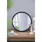 TUYOHW 20x20 Inch Wall Mount Bathroom Mirror,Modern Round Wall Mount Vanity Mirror with Wooden Frame for Bathroom,Bedroom