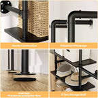 77-Robusto Stand Appendiabiti con Ripiani, Organizer per Armadio Industriale con 4 Aste Appendiabiti