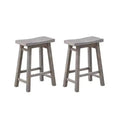 Set of 2 24" Sonoma Saddle Backless Counter Height Barstools, Acacia Wood - Boraam