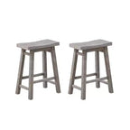 Set of 2 24" Sonoma Saddle Backless Counter Height Barstools, Acacia Wood - Boraam