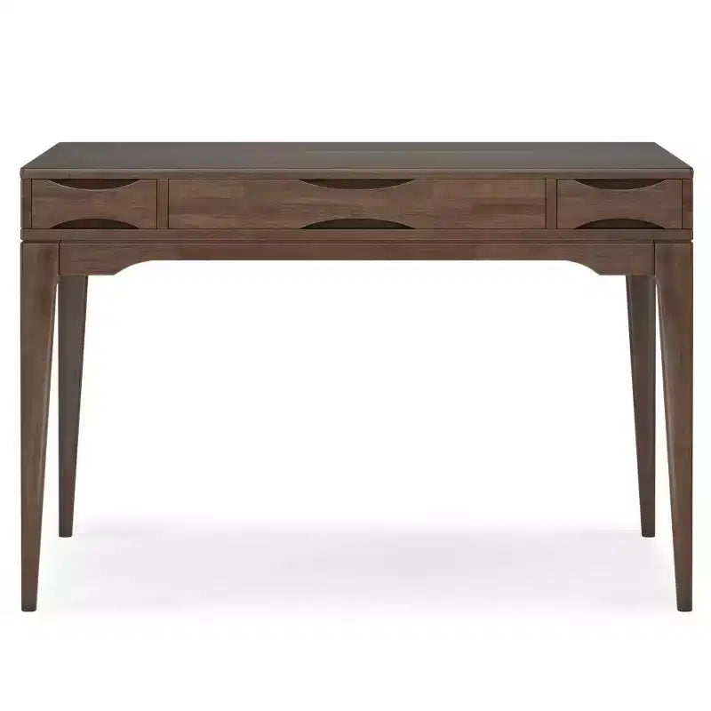 Scrivania Pearson Small Marrone Noce -: 48" Stile Direzionale, Vassoio Tastiera, Cassettiera Portadocumenti