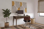 Scrivania Pearson Small Marrone Noce -: 48" Stile Direzionale, Vassoio Tastiera, Cassettiera Portadocumenti