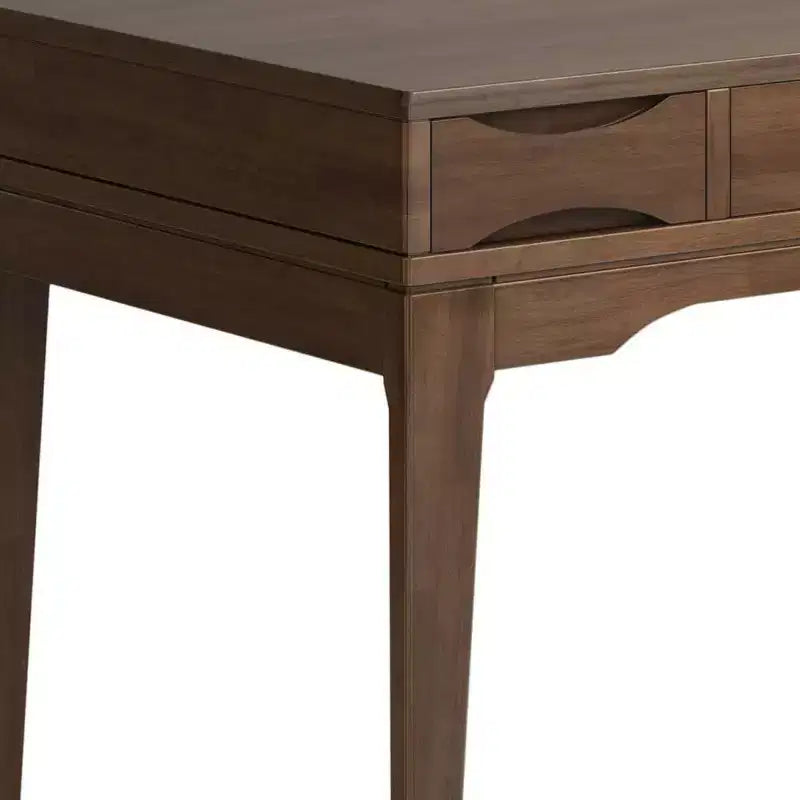 Scrivania Pearson Small Marrone Noce -: 48" Stile Direzionale, Vassoio Tastiera, Cassettiera Portadocumenti
