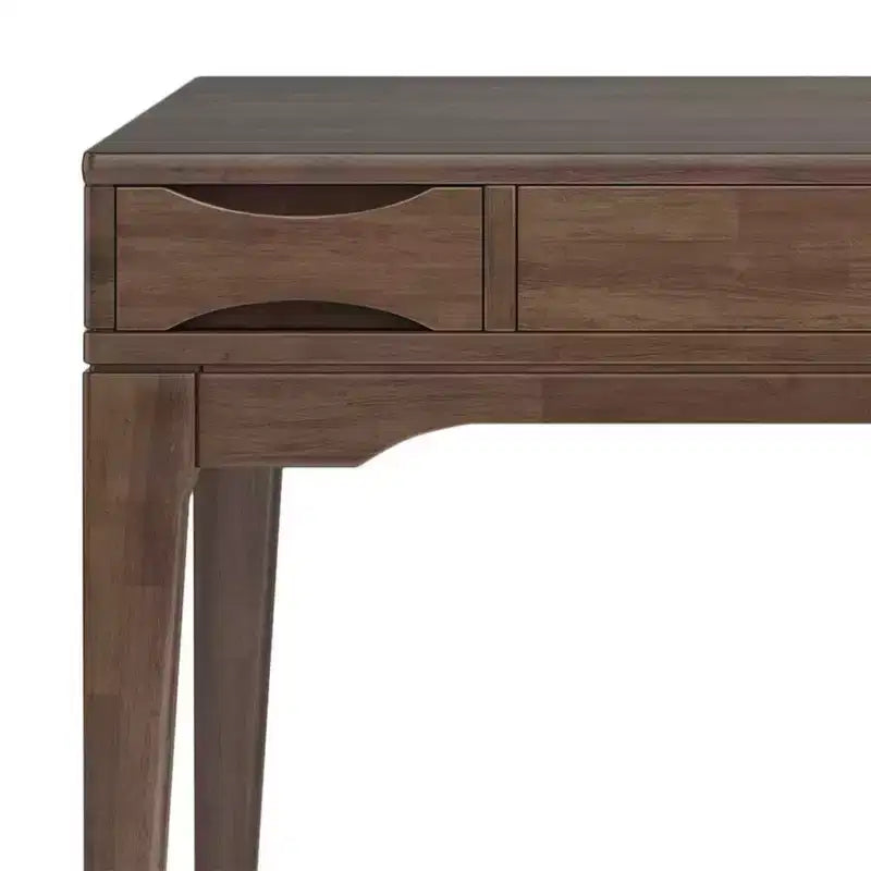 Scrivania Pearson Small Marrone Noce -: 48" Stile Direzionale, Vassoio Tastiera, Cassettiera Portadocumenti